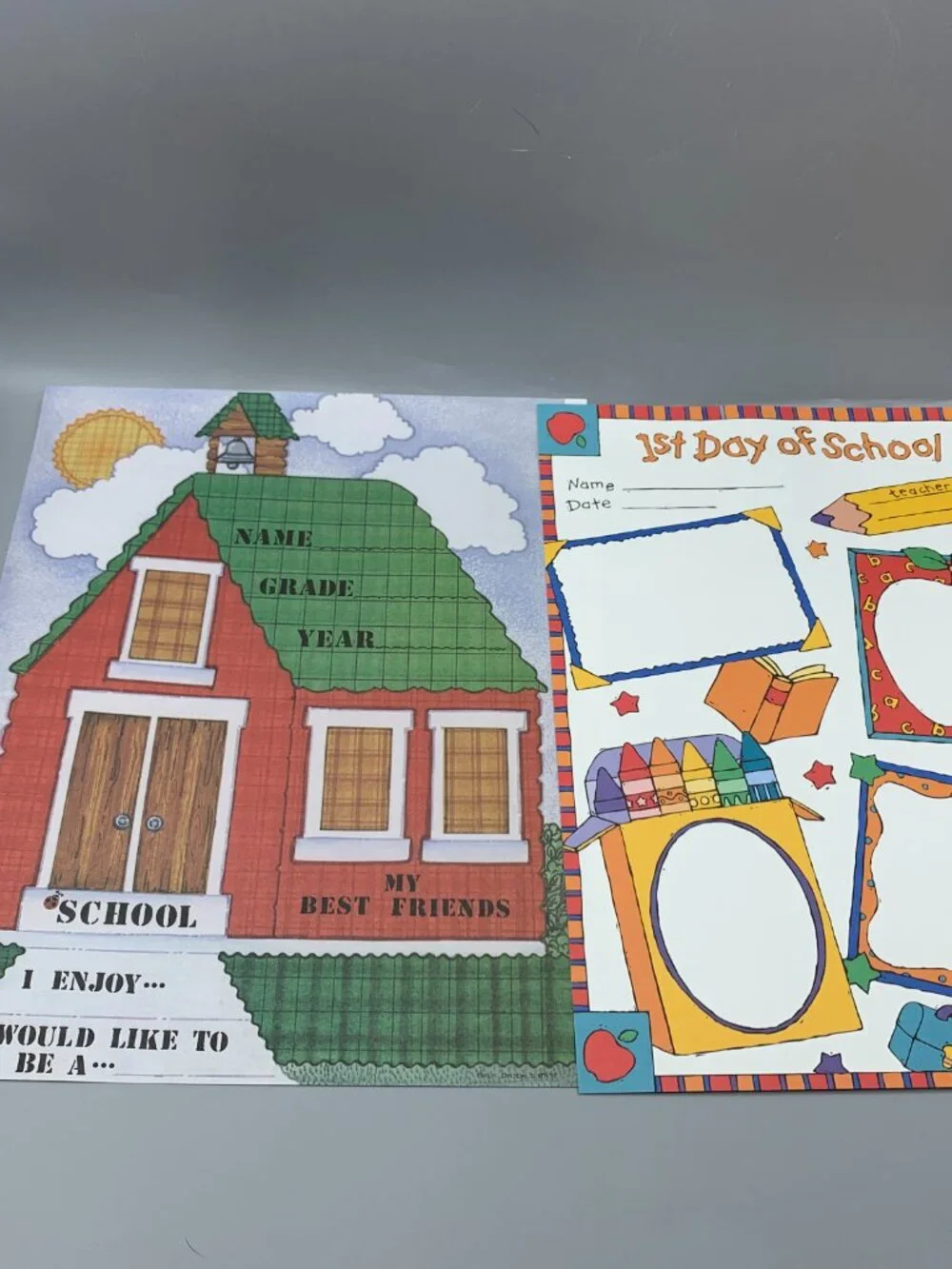 Assorted School Themed Scrapbook Paper and Pop-Out Shapes and Stickers